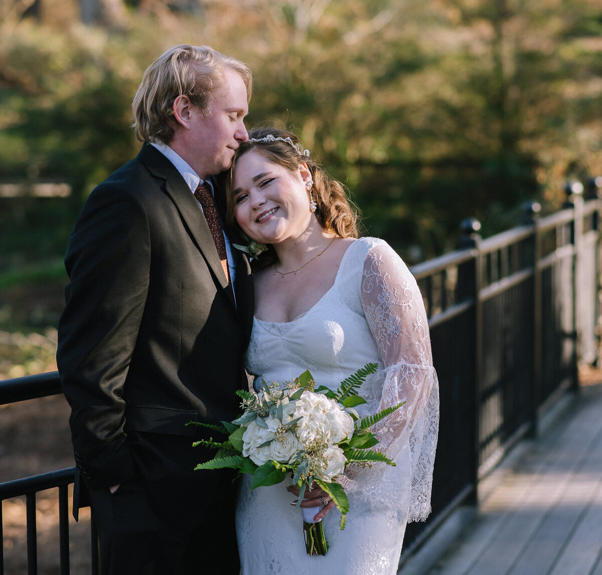 Elopement Photography of Wedding Couple in Glencairn Garden in Rock Hill South Carolina by Fort Mill and Charlotte North Carolina Photographer
