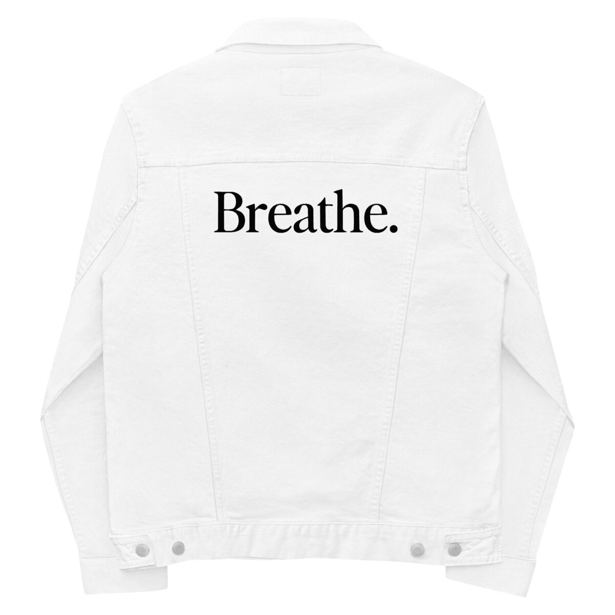 White Vintage Inspired Breathe Denim Jacket I Merch Shoppe I Chaos & Calm
