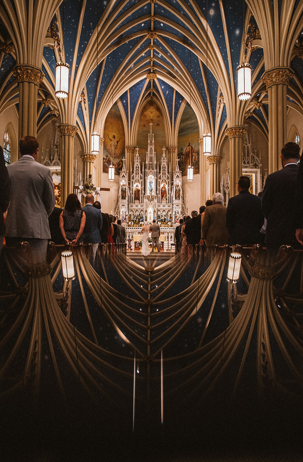 reflection photo of catholic church 