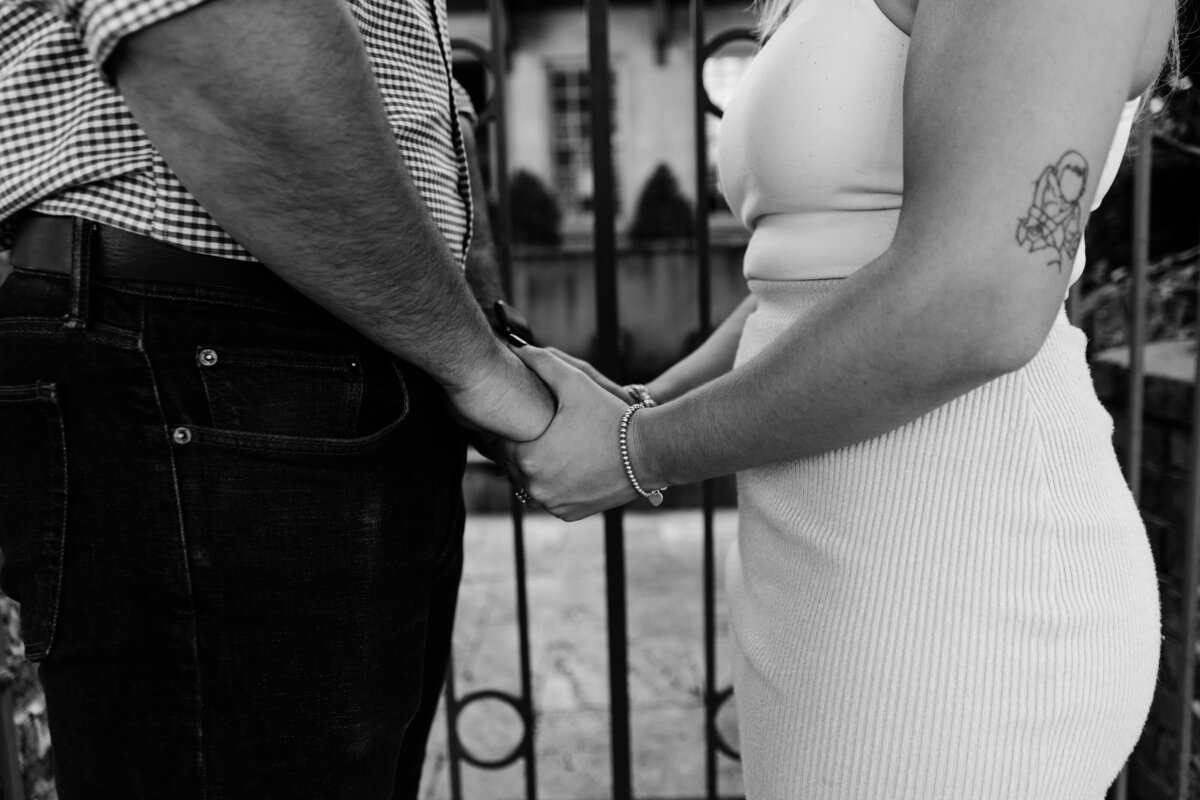 engagement session on rainbow row charleston sc