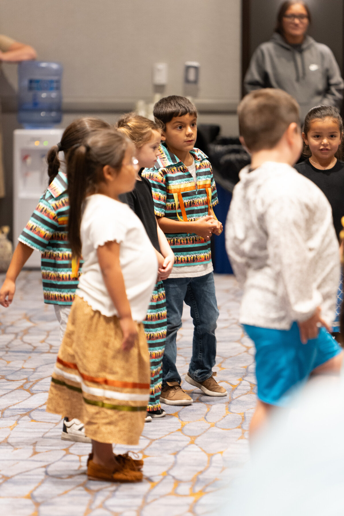 A group of kids standing together 