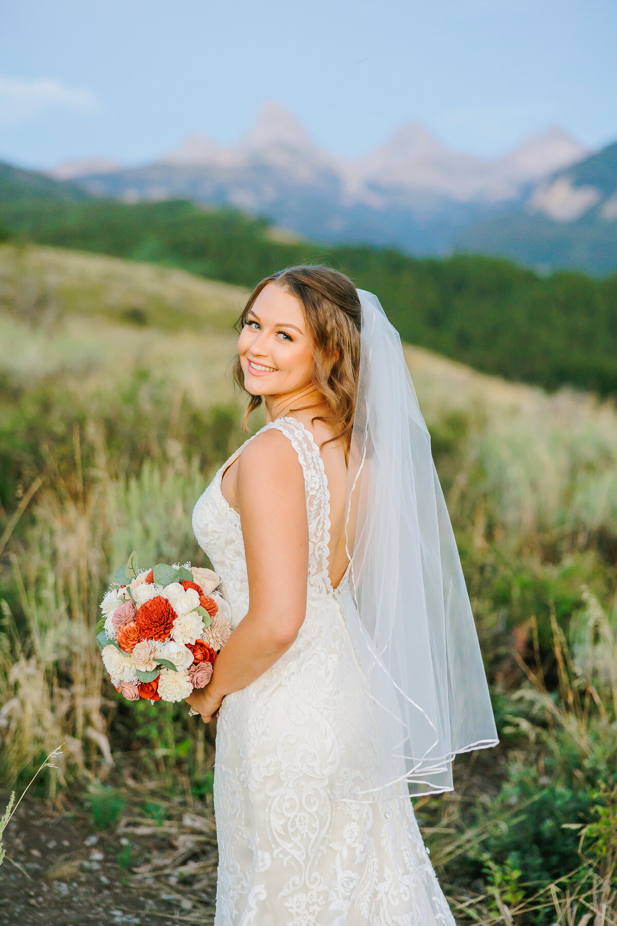 Grand teton bride and groom  Snake River Overlook