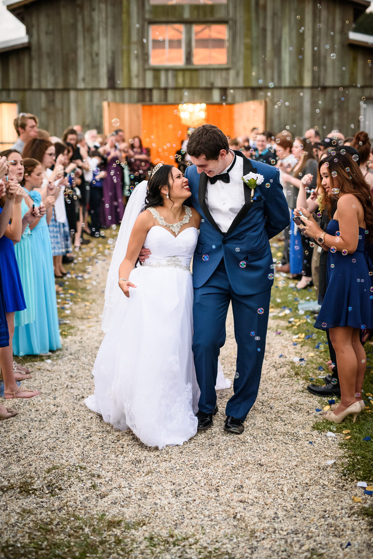 Bubble send-off at Norris Oaks wedding