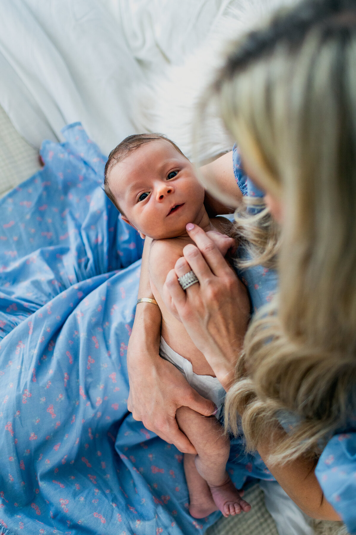 Lifestyle newborn portrait.