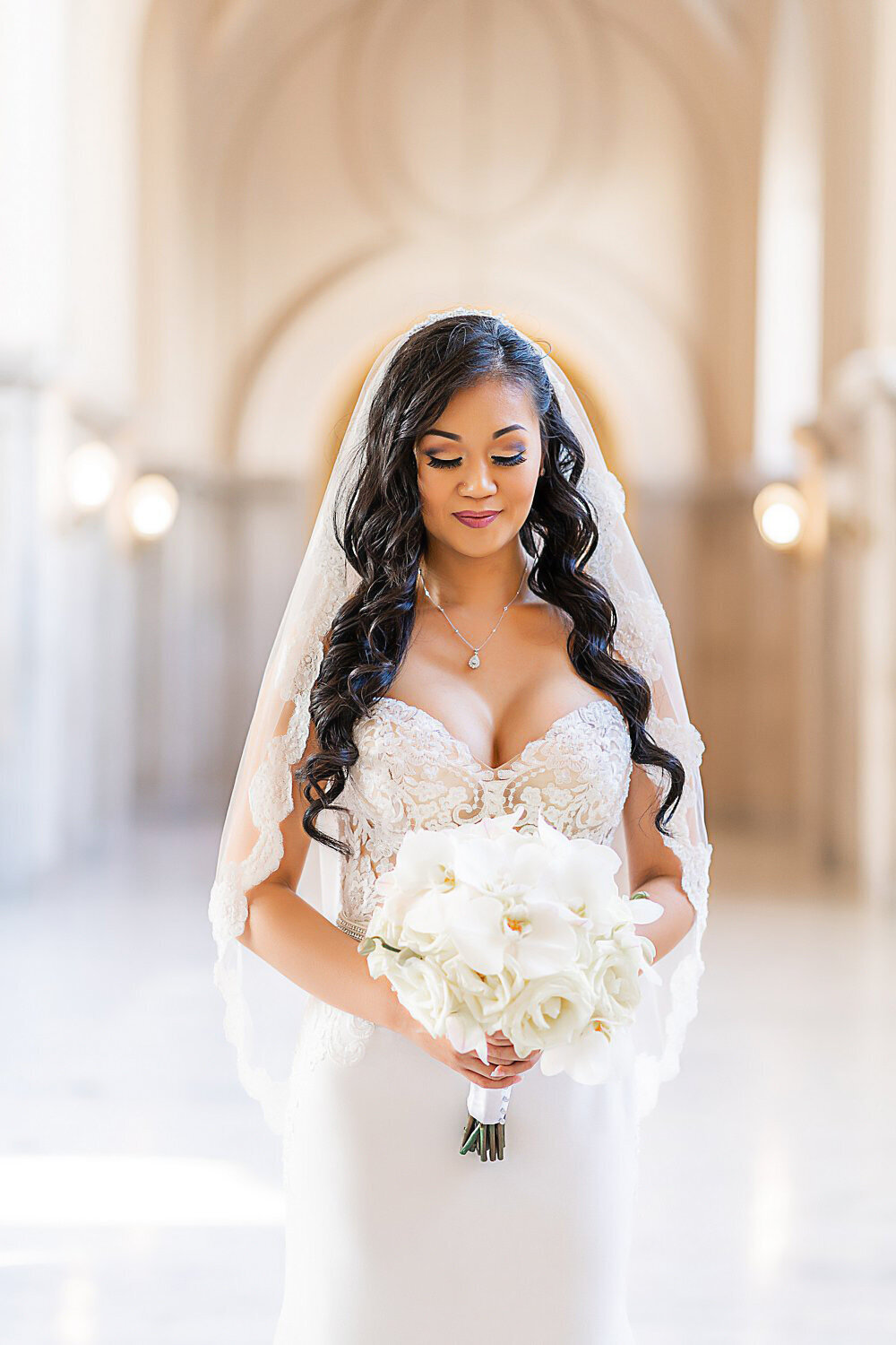 Gorgeous bride at SF city hall