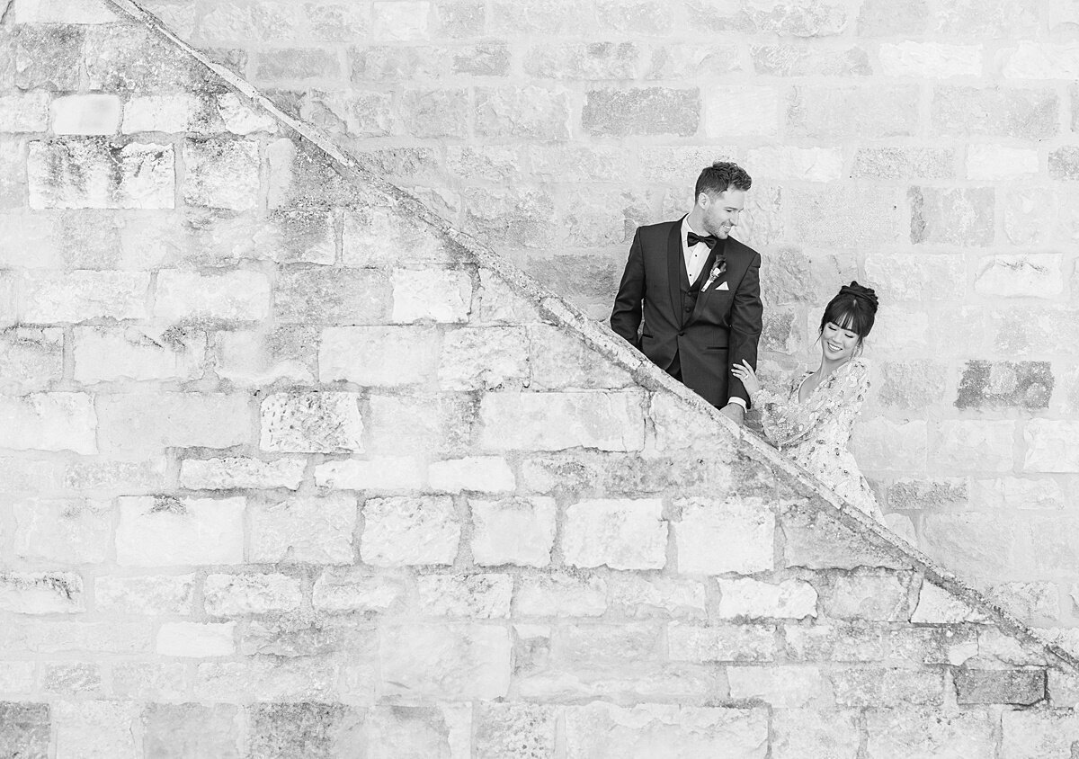 black and white wedding photo by Boise photographer