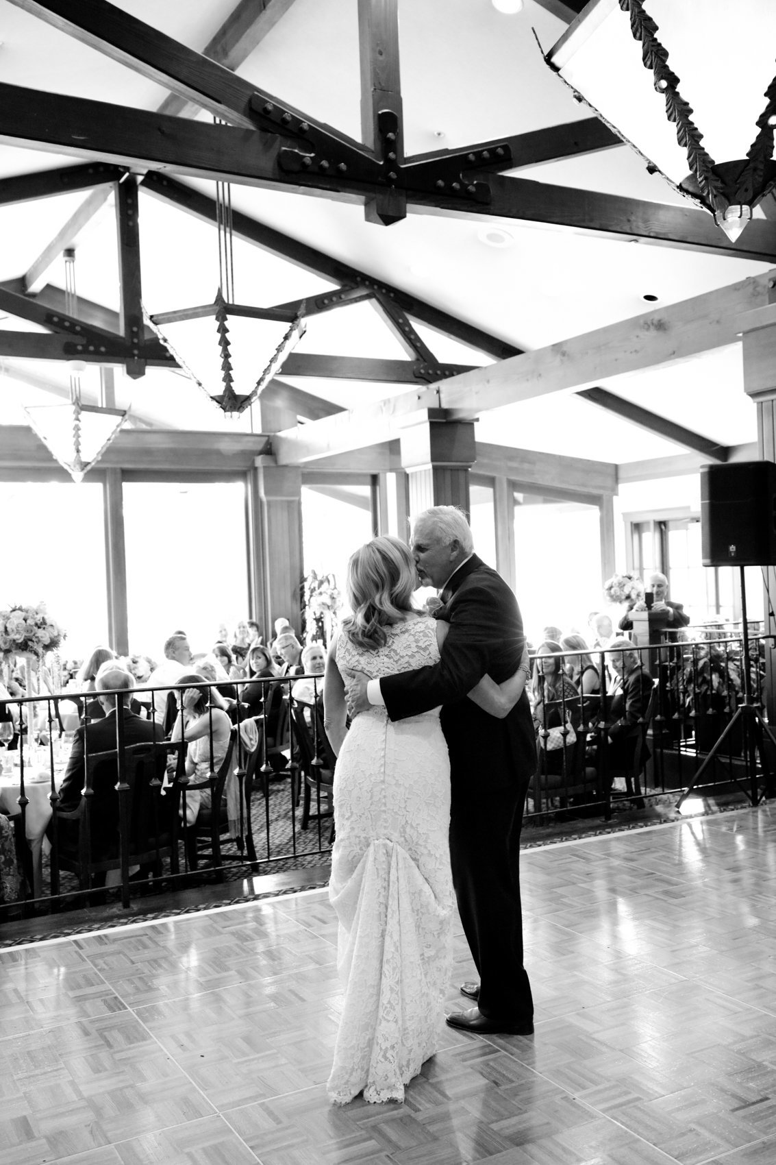 Black and white portrait of couple, dancing during reception, deneffe studios wedding