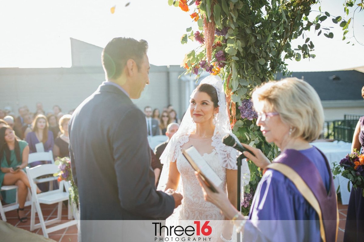 Couple say their vows during wedding ceremony