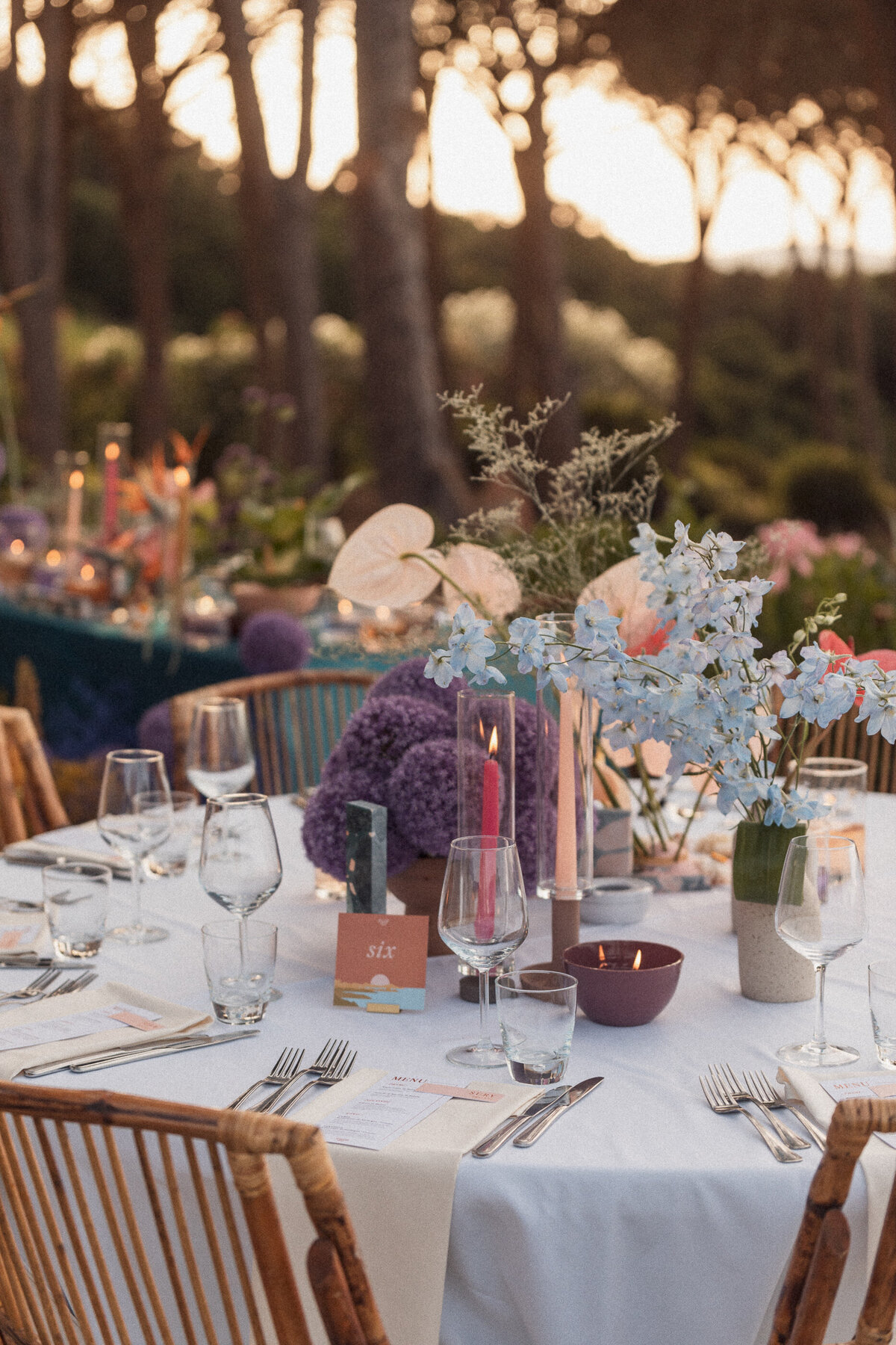explosion of colors for these wedding centerpieces