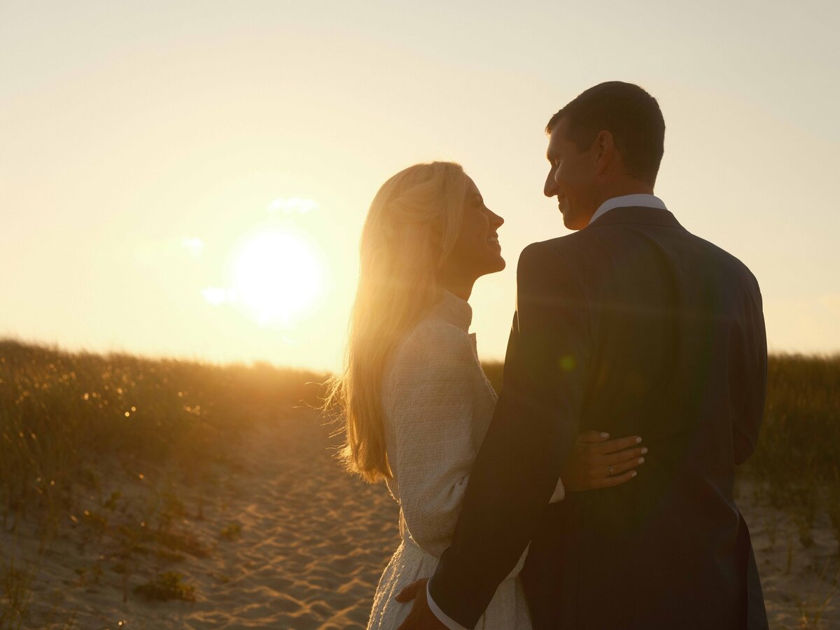 Sunset Bride and Groom Cape Cod