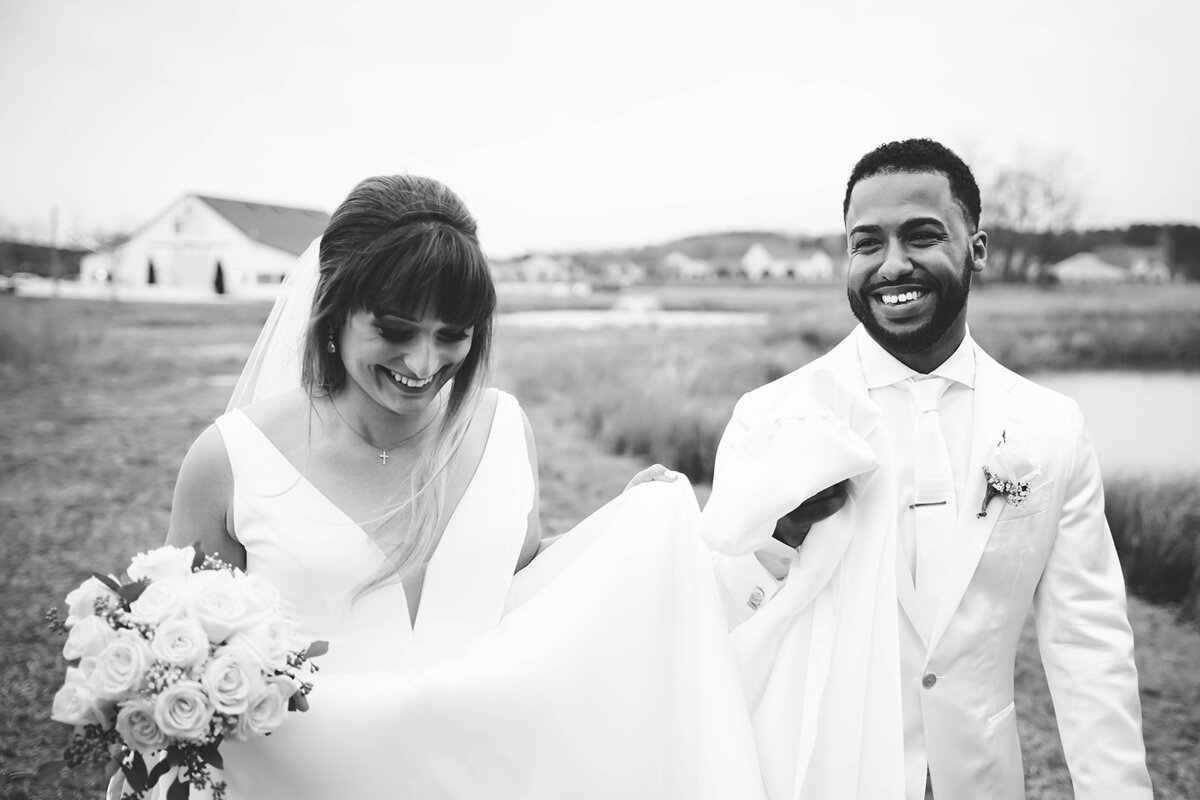 Kylan Barn Delmar Maryland Wedding Biracial Couple Navy Beautiful