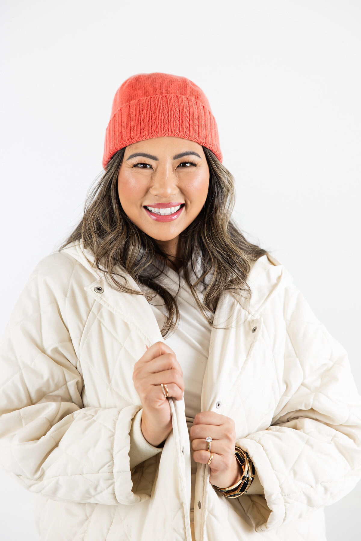 Coastal Cashmere Seattle Beanie Coral 1
