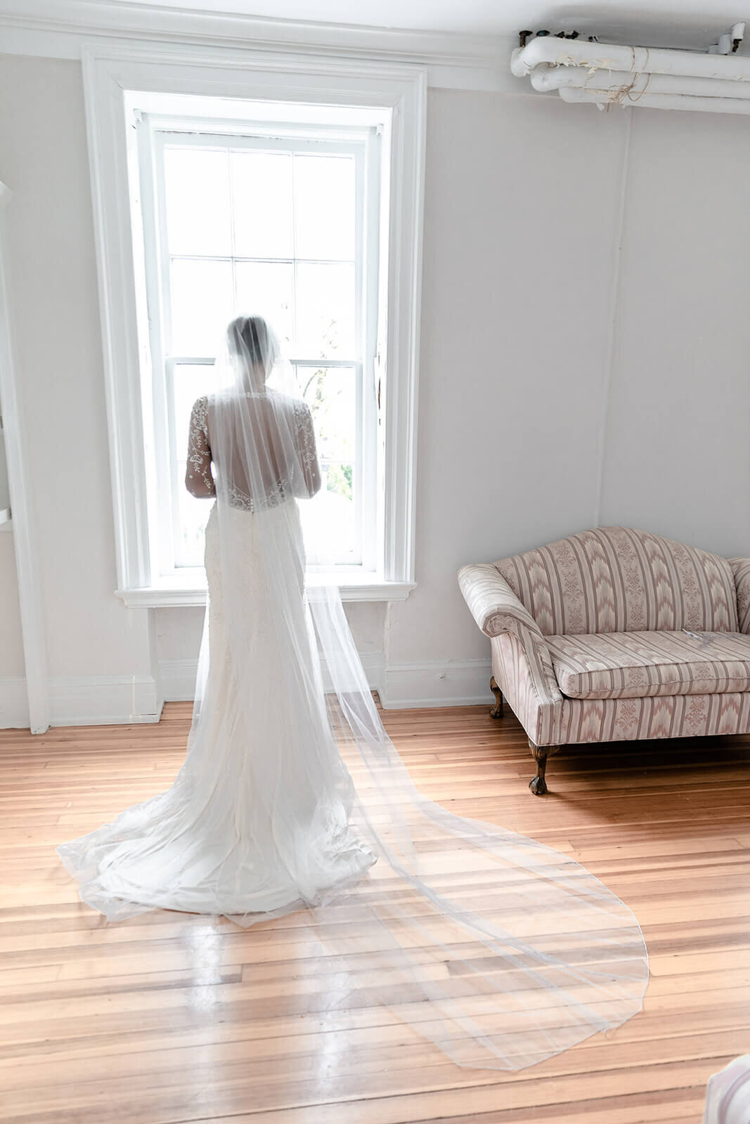 bride in elegant beaded gown