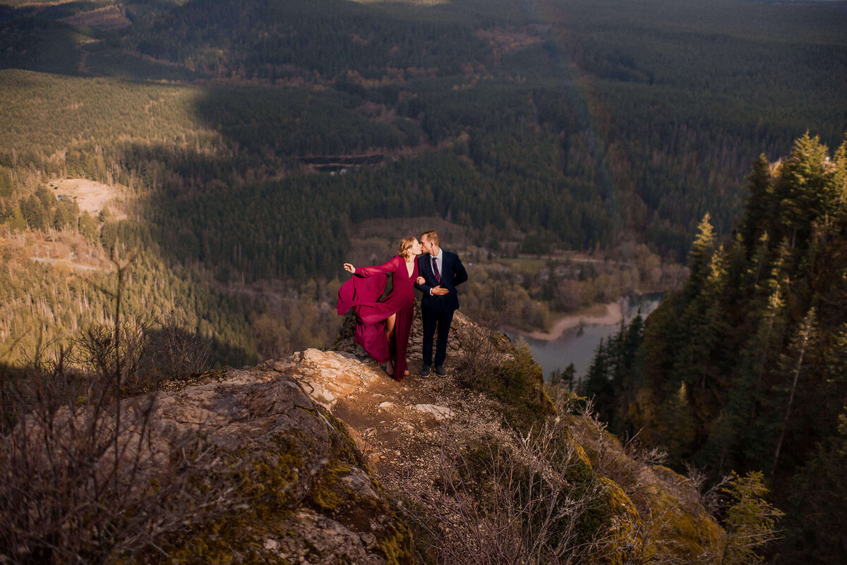 Engaged couple in Washington State.
