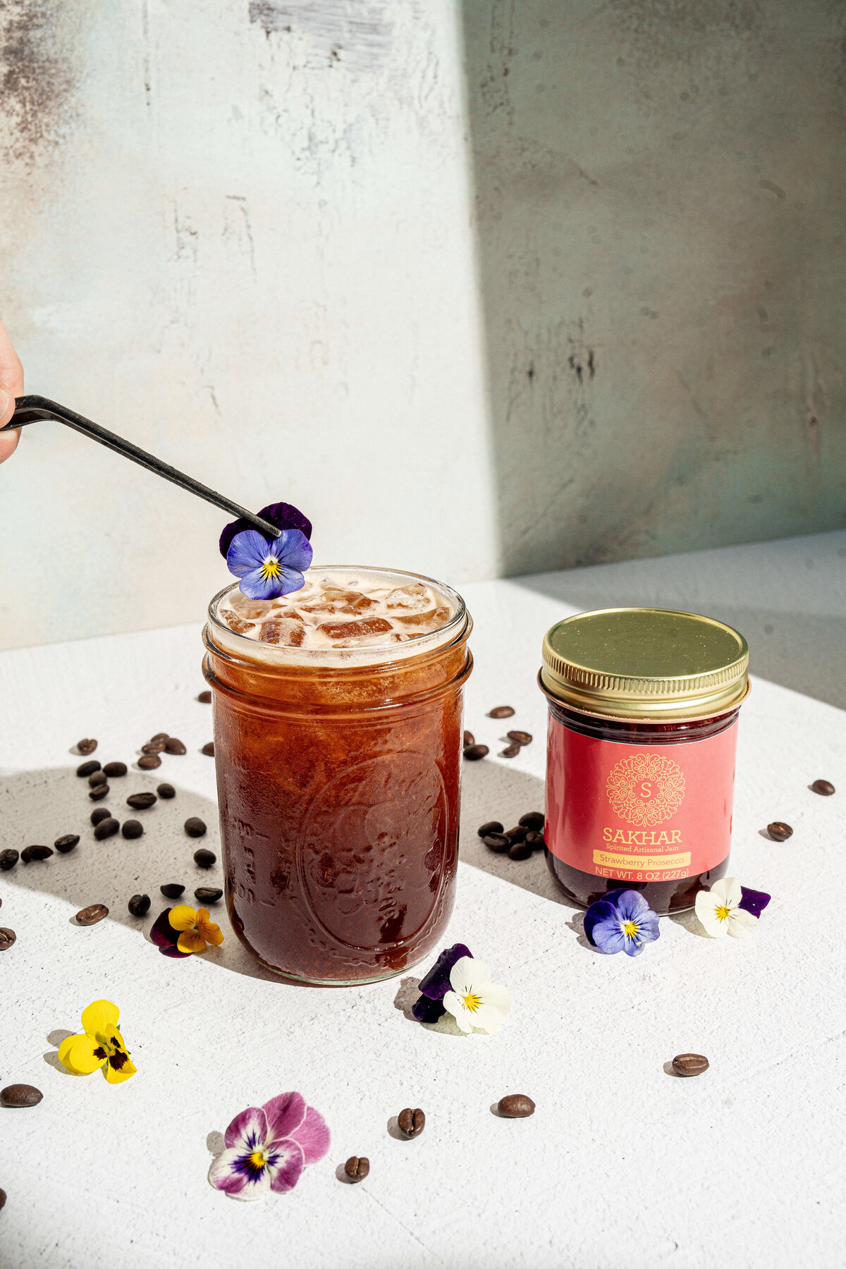 Product photography in Columbia, SC featuring a coffee cocktail