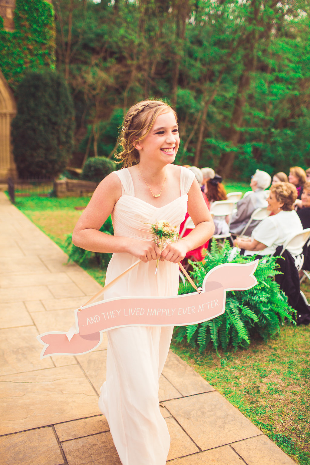 Wedding Photograph Of Woman in Dress Holding  a Wedding Signage Los Angeles