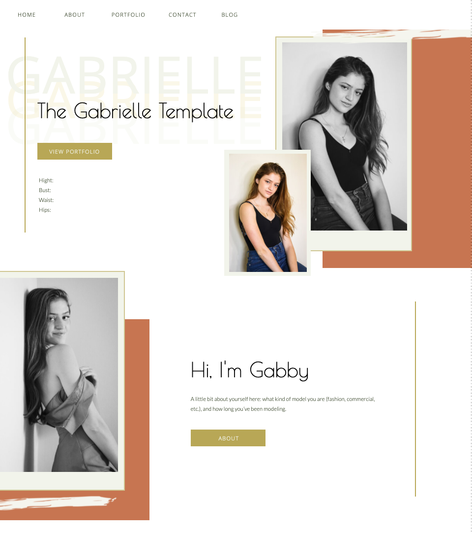 home page modeling website template