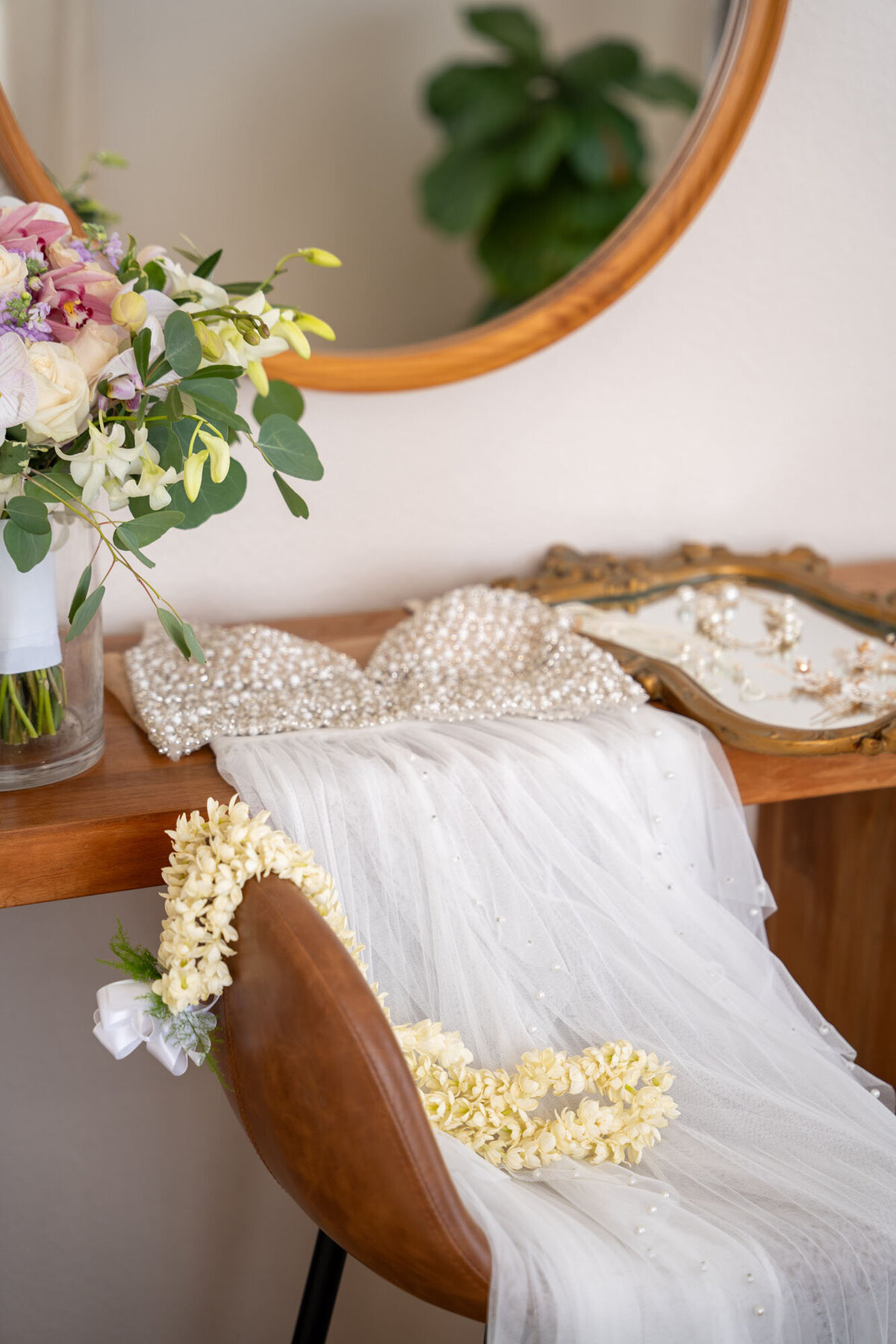 Wedding dress and details, taken by one of the top kona hawaii wedding photographers
