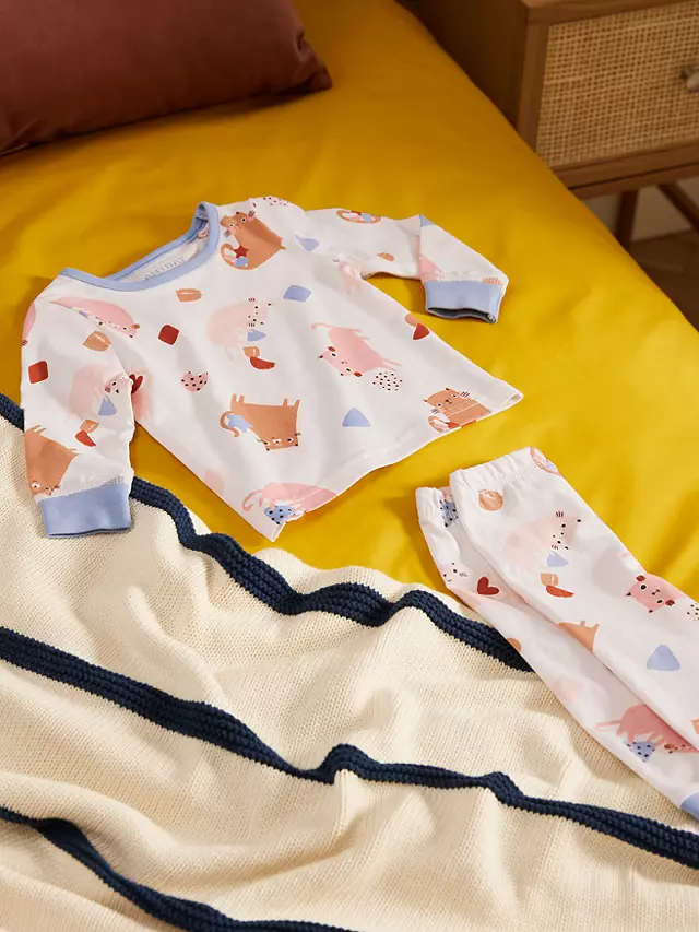 ANYDAY John Lewis & Partners Baby Cat Pyjamas, Multi