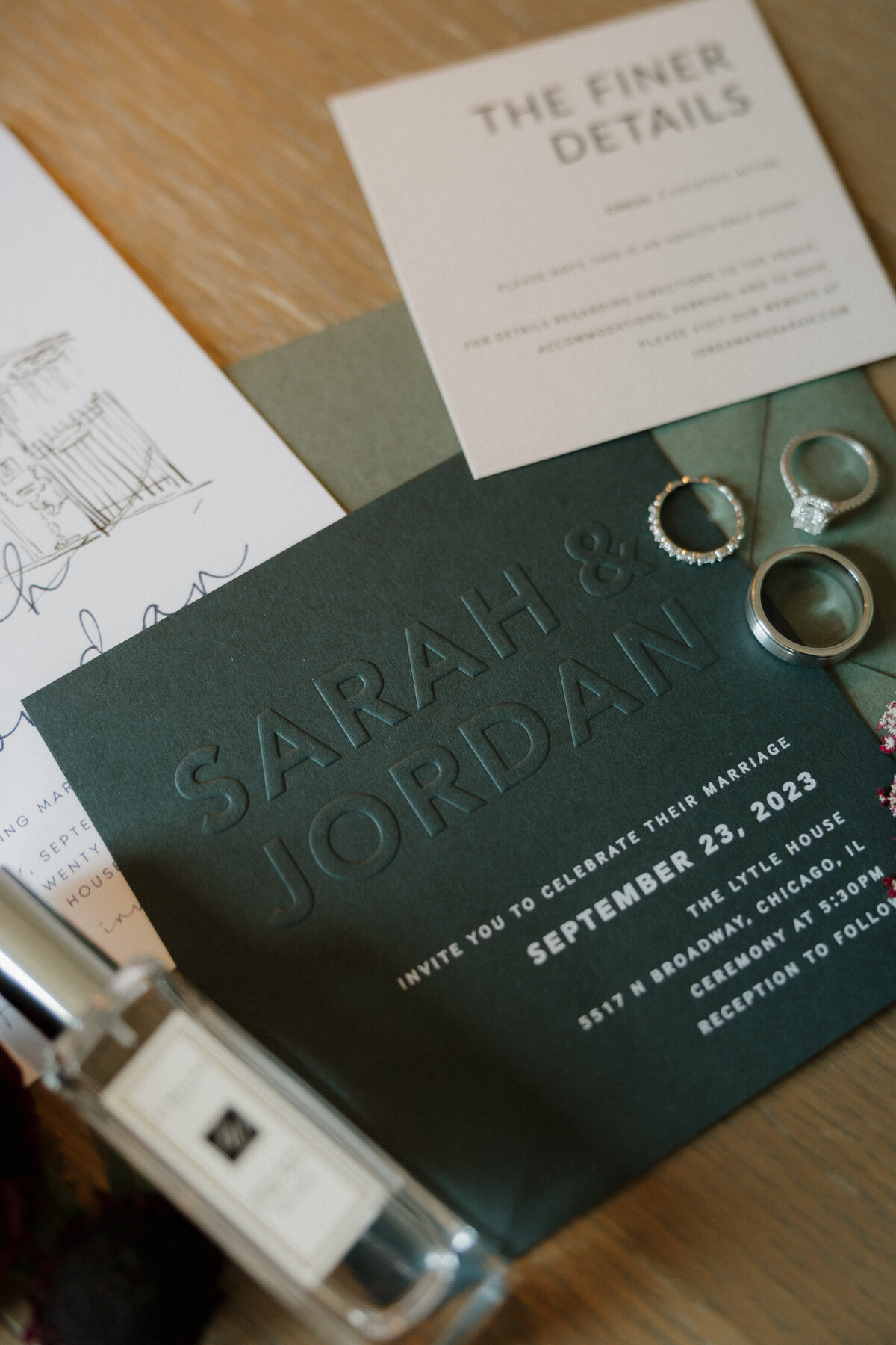 Indianapolis wedding photography packages invitation detail