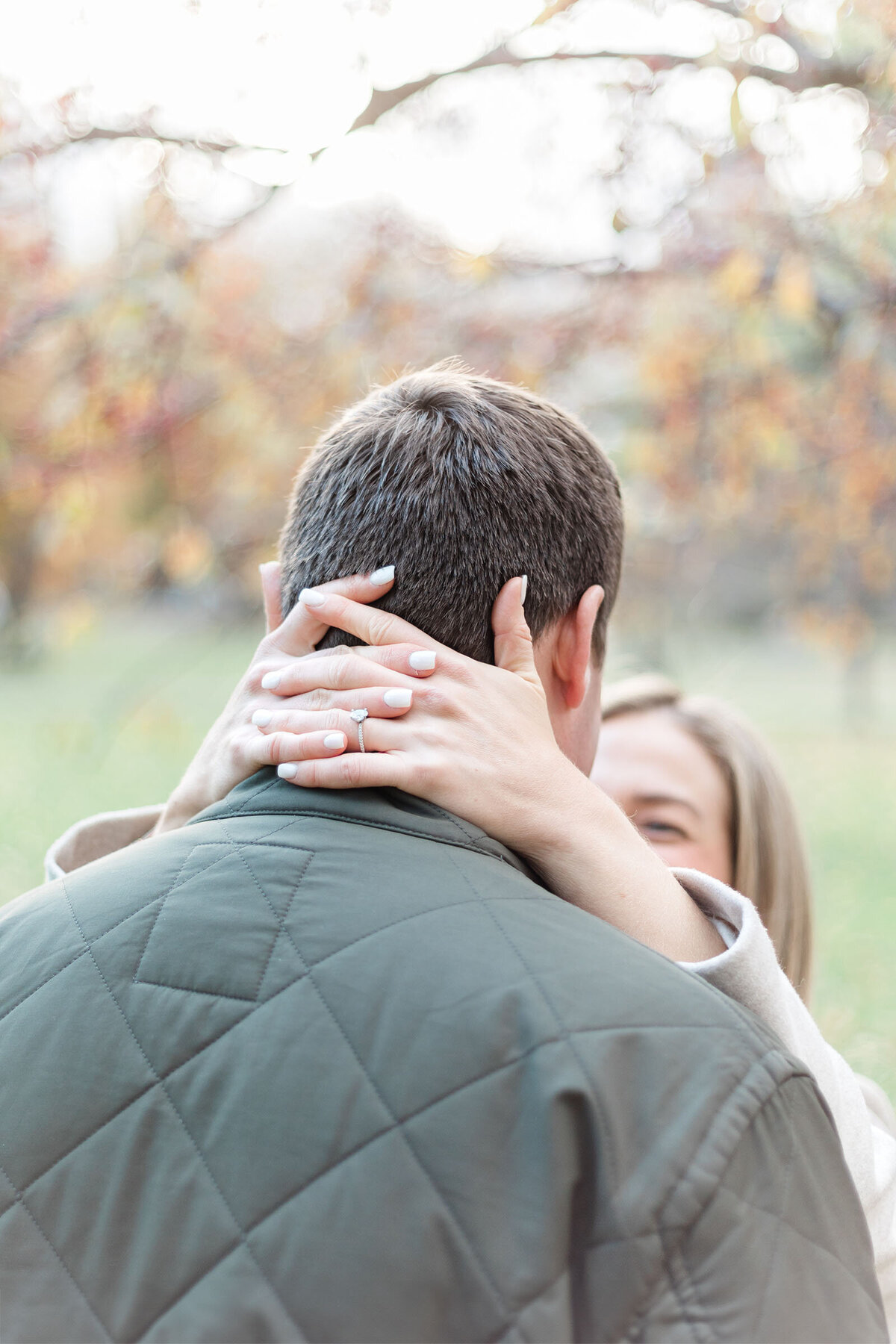Engaged couple in Boston, Massachusetts
