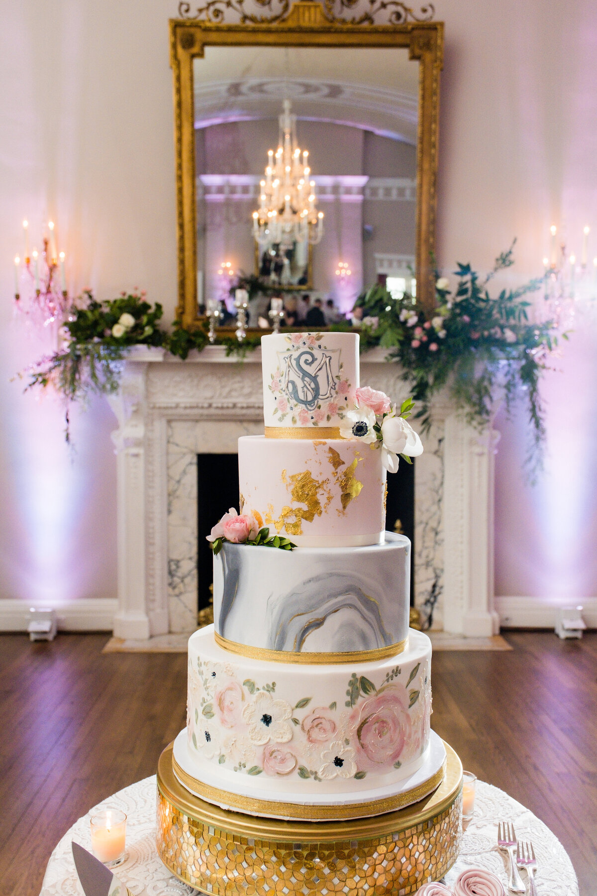 wedding cake in fox chapel golf club dance hall