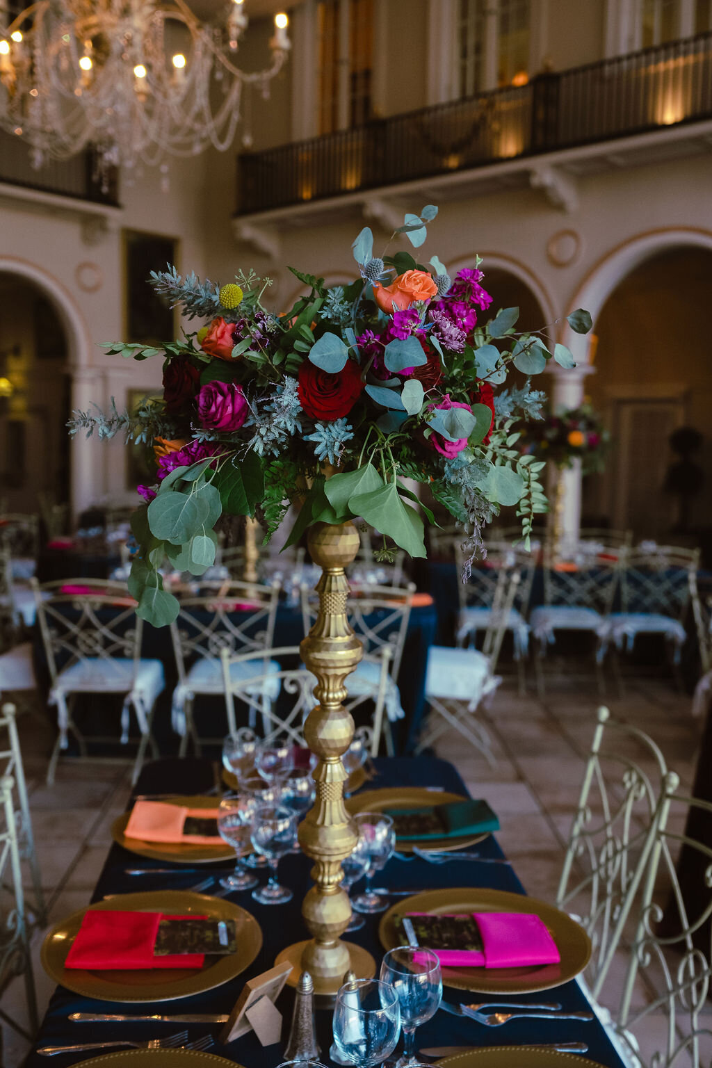 tall jewel tone wedding centerpieces