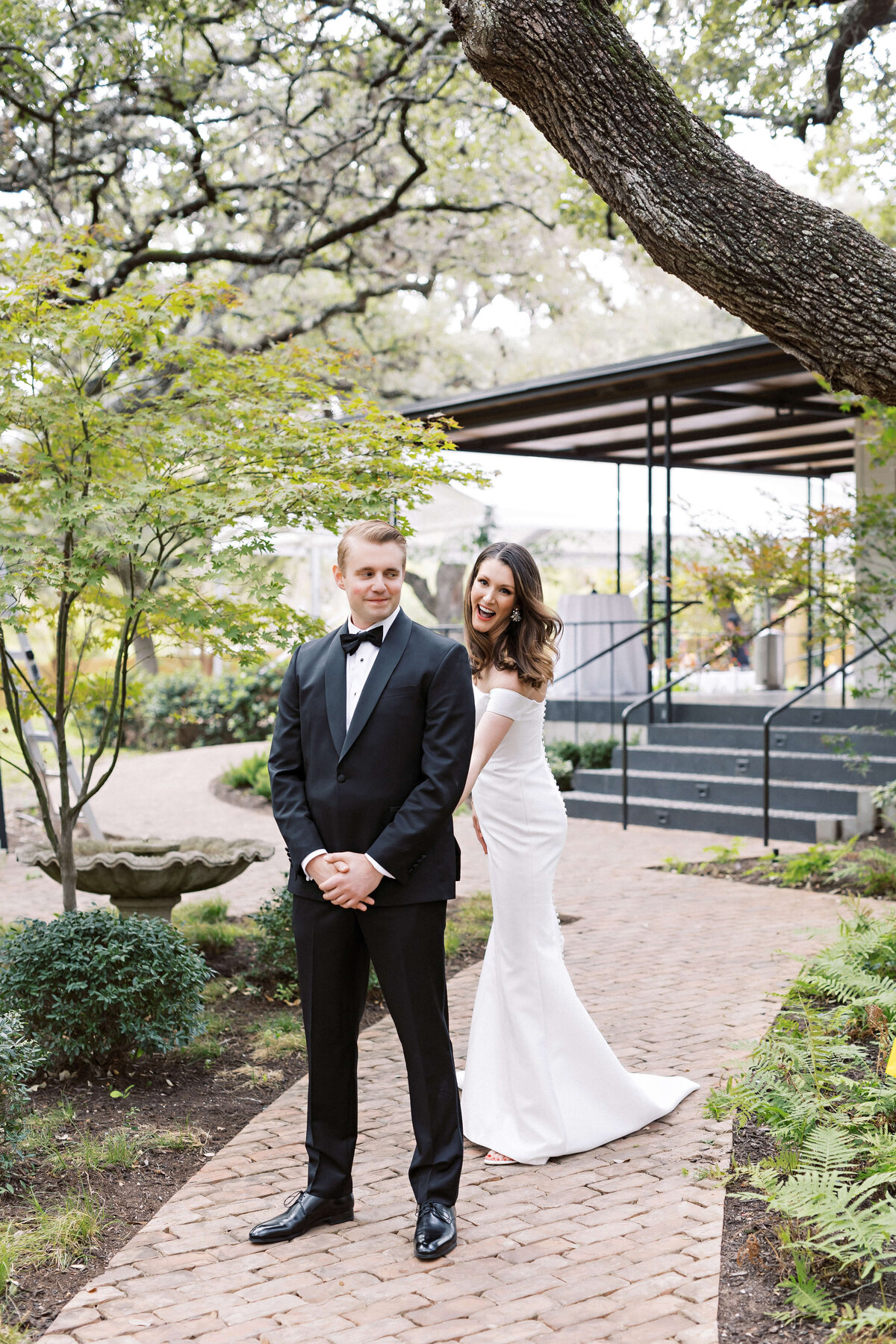 Bride and groom first look