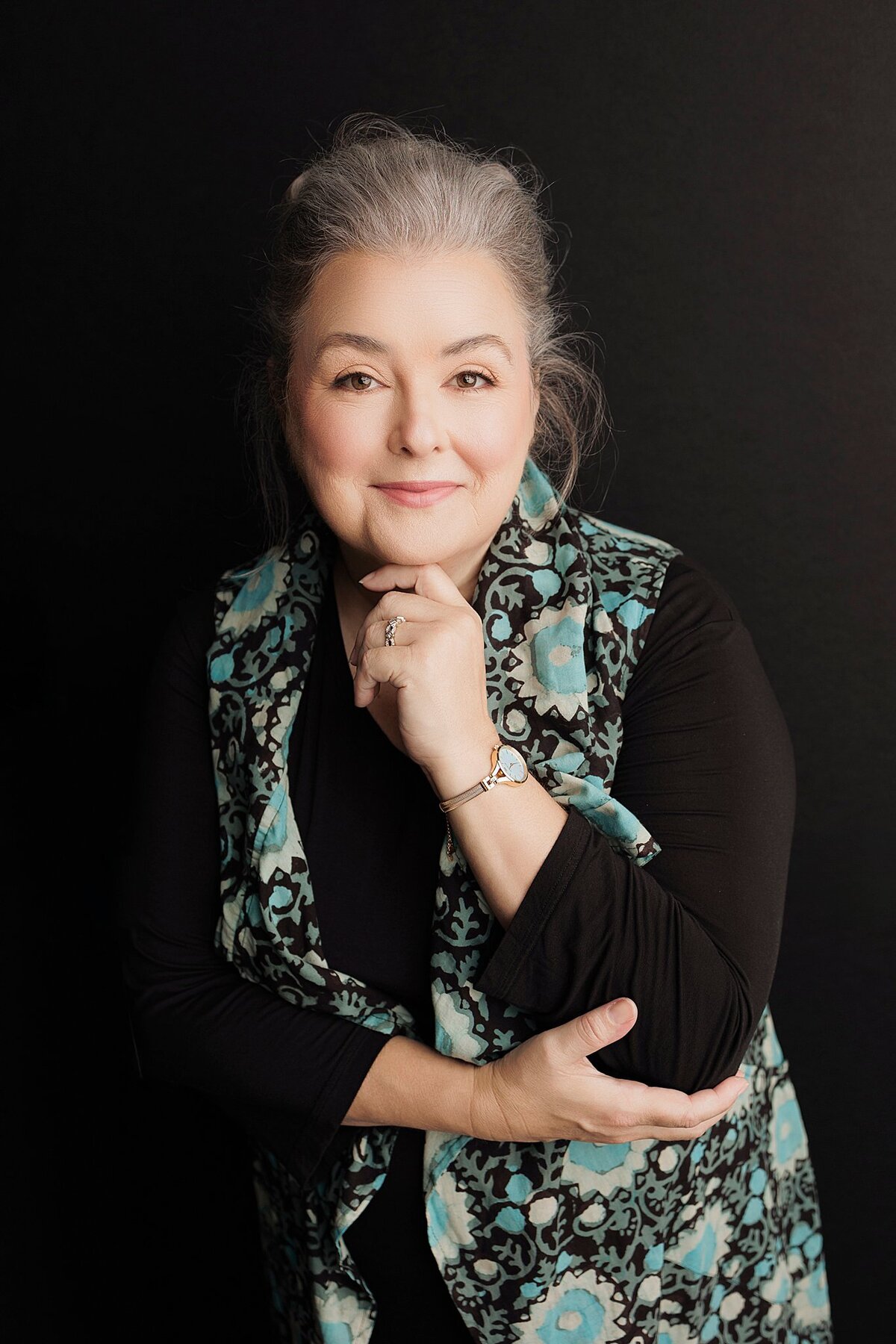 Custom-styled professional portrait in Austin, part of a full-service headshot experience