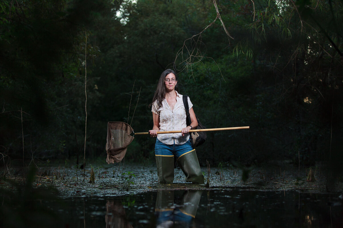 STEM-Female-Woman-Scientist-Biologist-Enviromentalism-Personal-Branding-Editorial-Portrait-Photography-Francis-Marion-National-Forest-Swamp