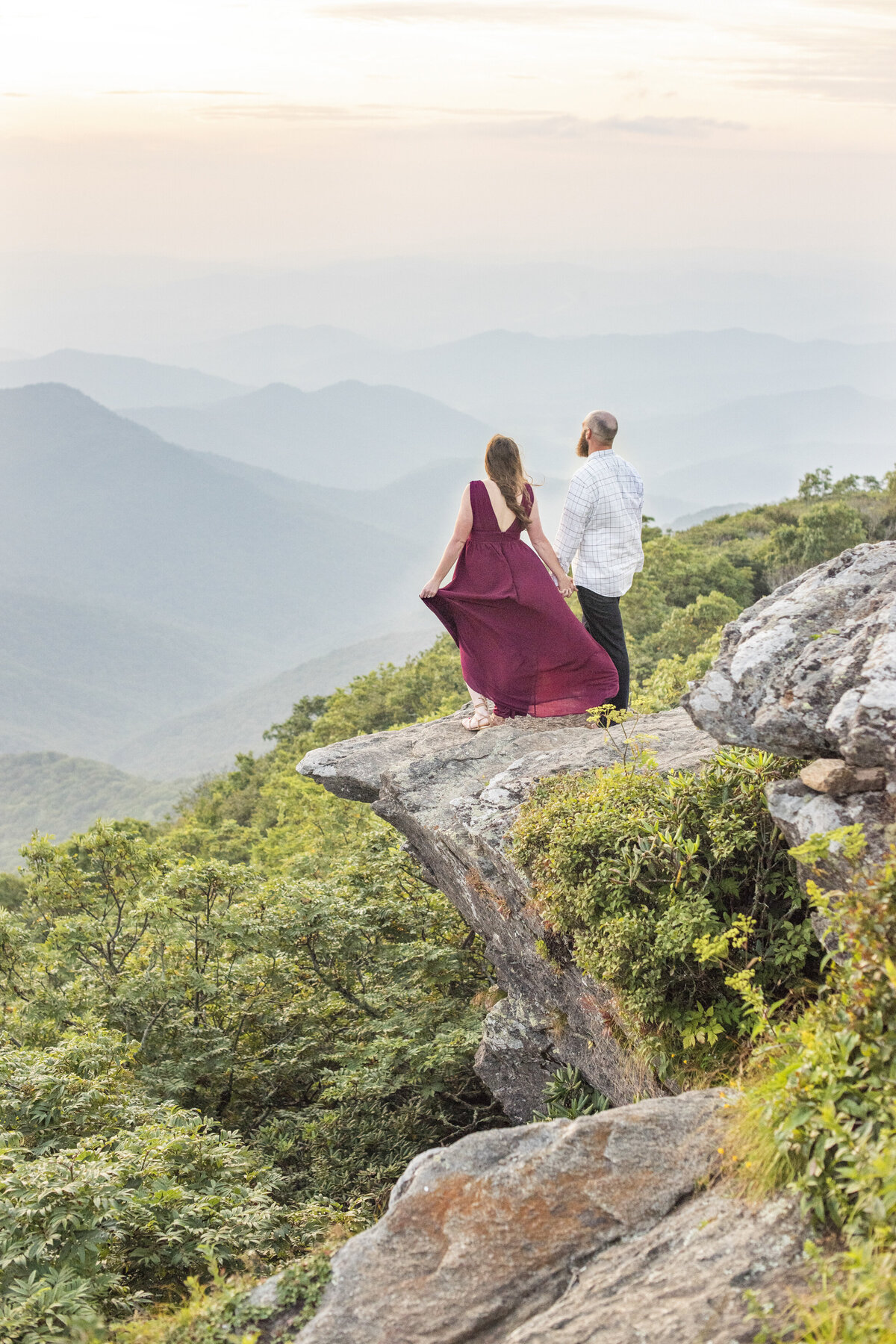Engagement photography Craggy Pinnacle mountain views Asheville, NC