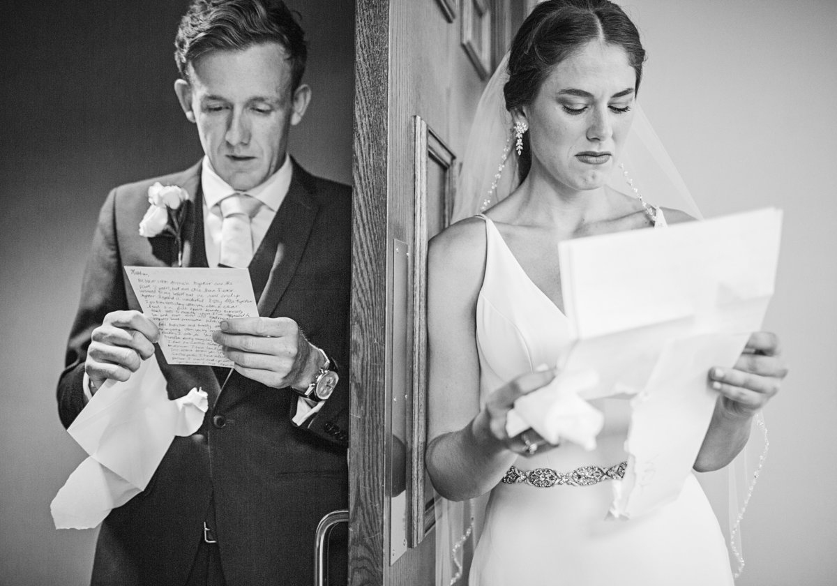 Letter exchange before ceremony milwaukee wedding emotional bride and groom