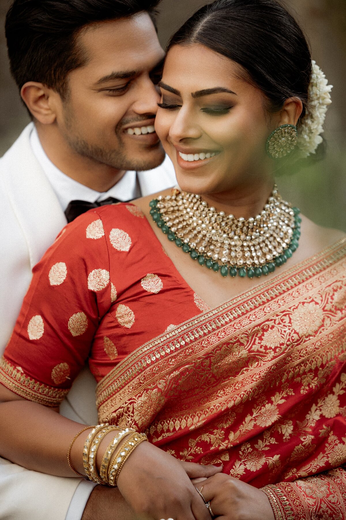 indian-couple-posing-for-London-wedding-photographer-at-st-dunstan-in-the-east-garden