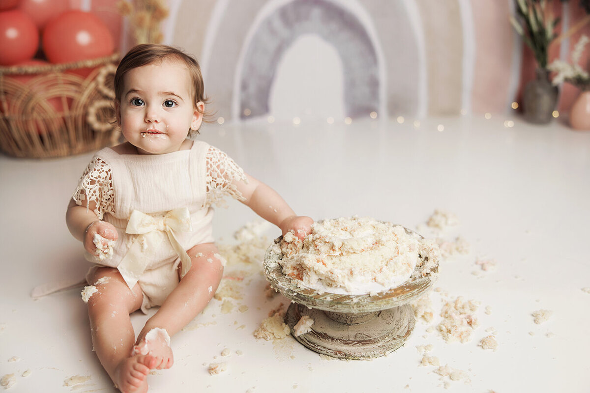 Fort Collins Cake smash rainbow theme session