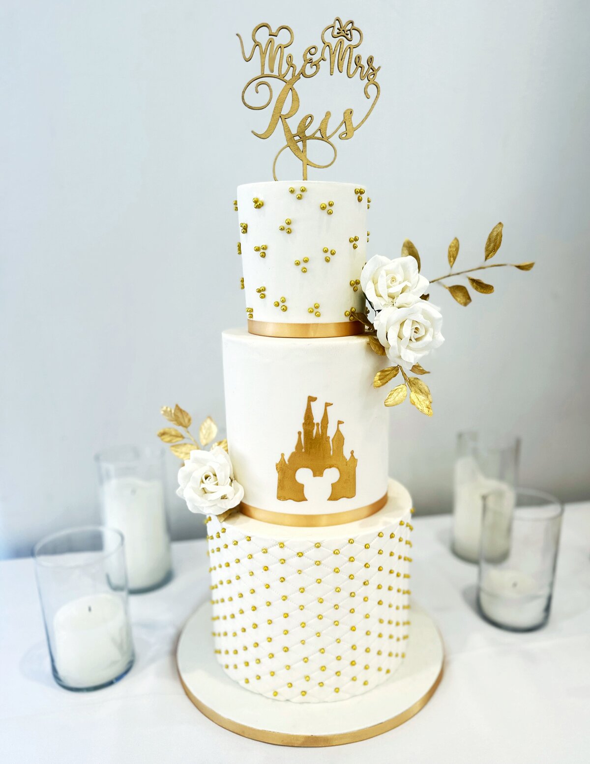 Disney tiered wedding cake