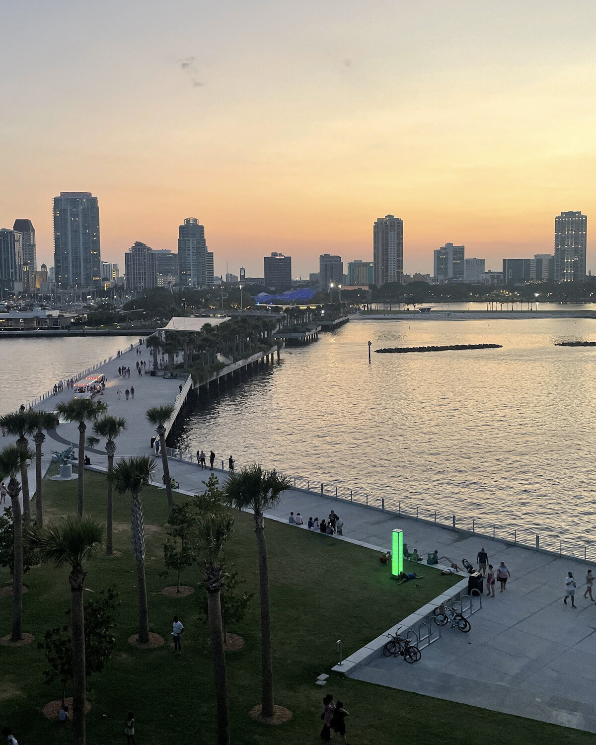 View from St. Petersburg pier at sunset
