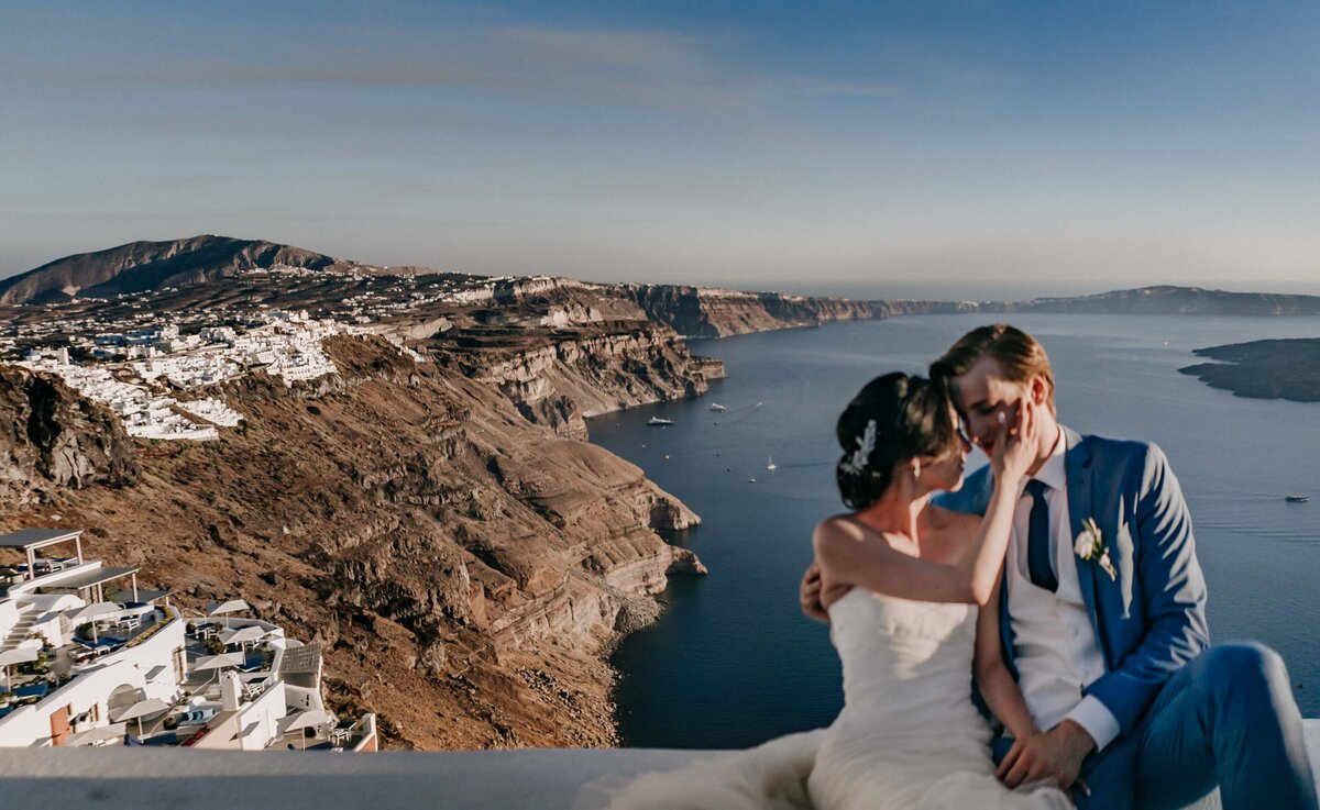 modern Minimalist for intimate wedding in santorini Greece