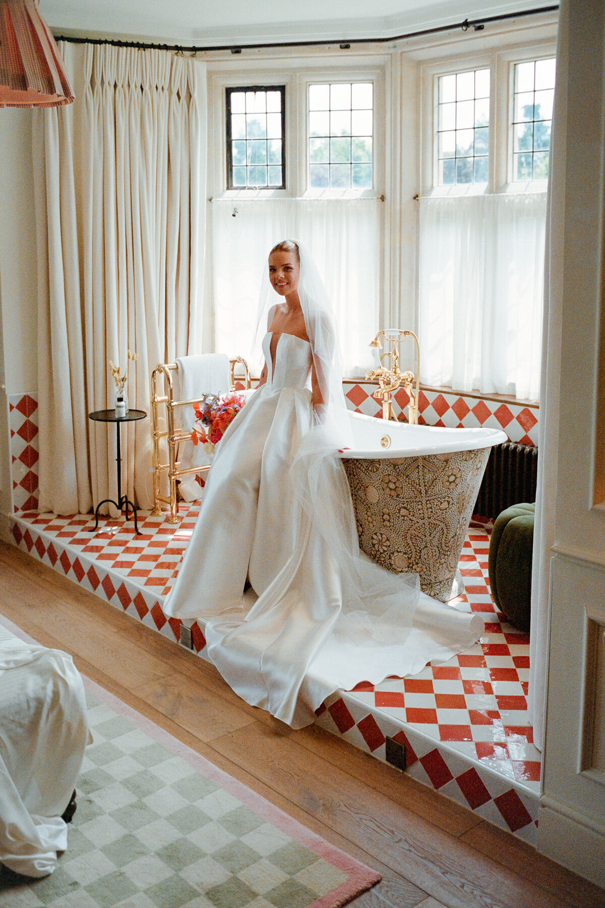Bridal portrait at Kin House captured on 35mm film