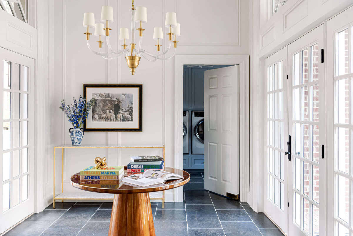 sweet southern home windmill chandelier and round table