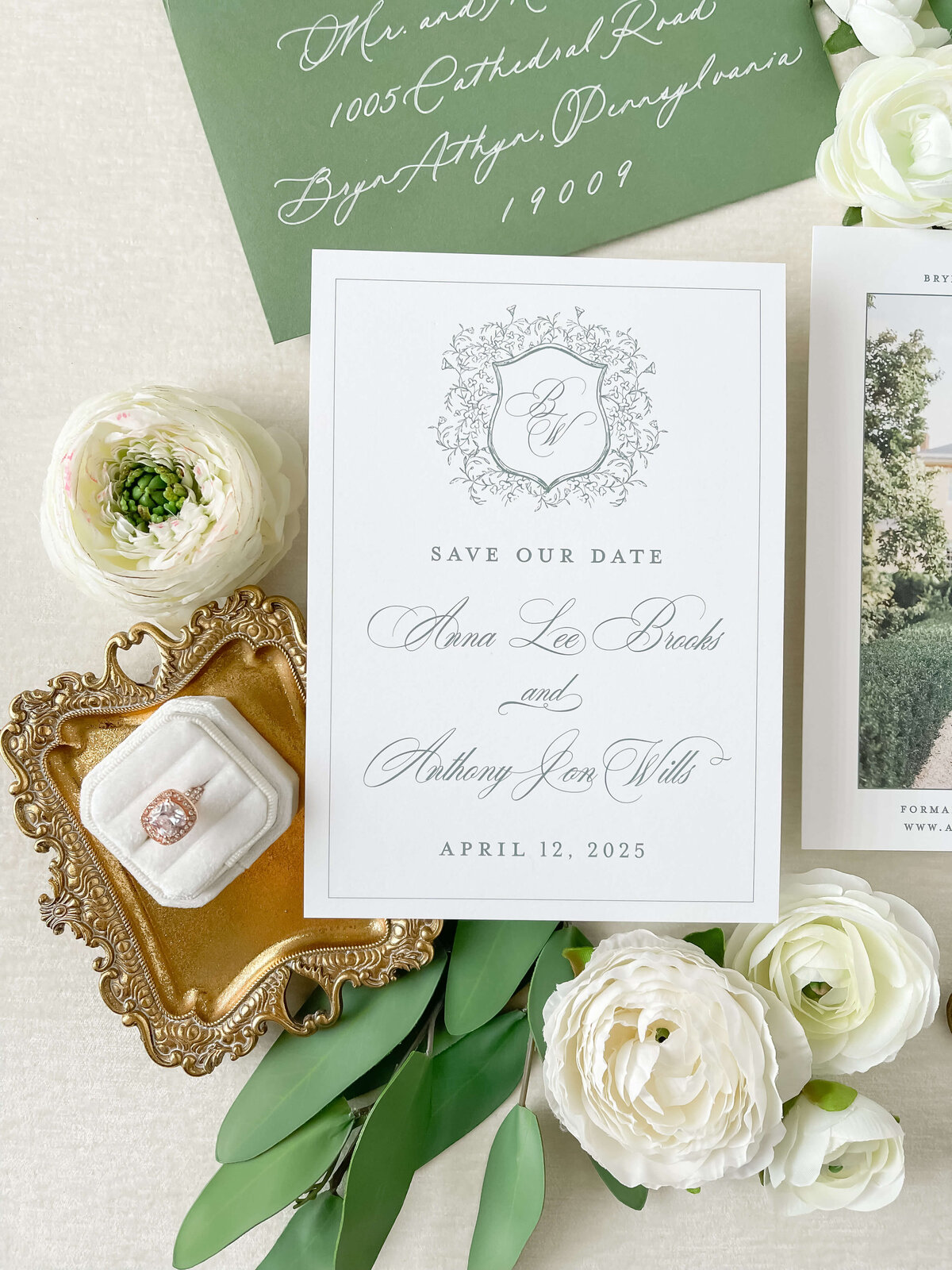 Heather Paperie Cairnwood Green Save the Date