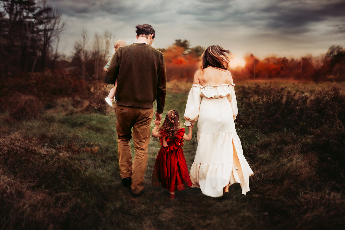 A detail shot of a fall family session in Scarborough, Maine