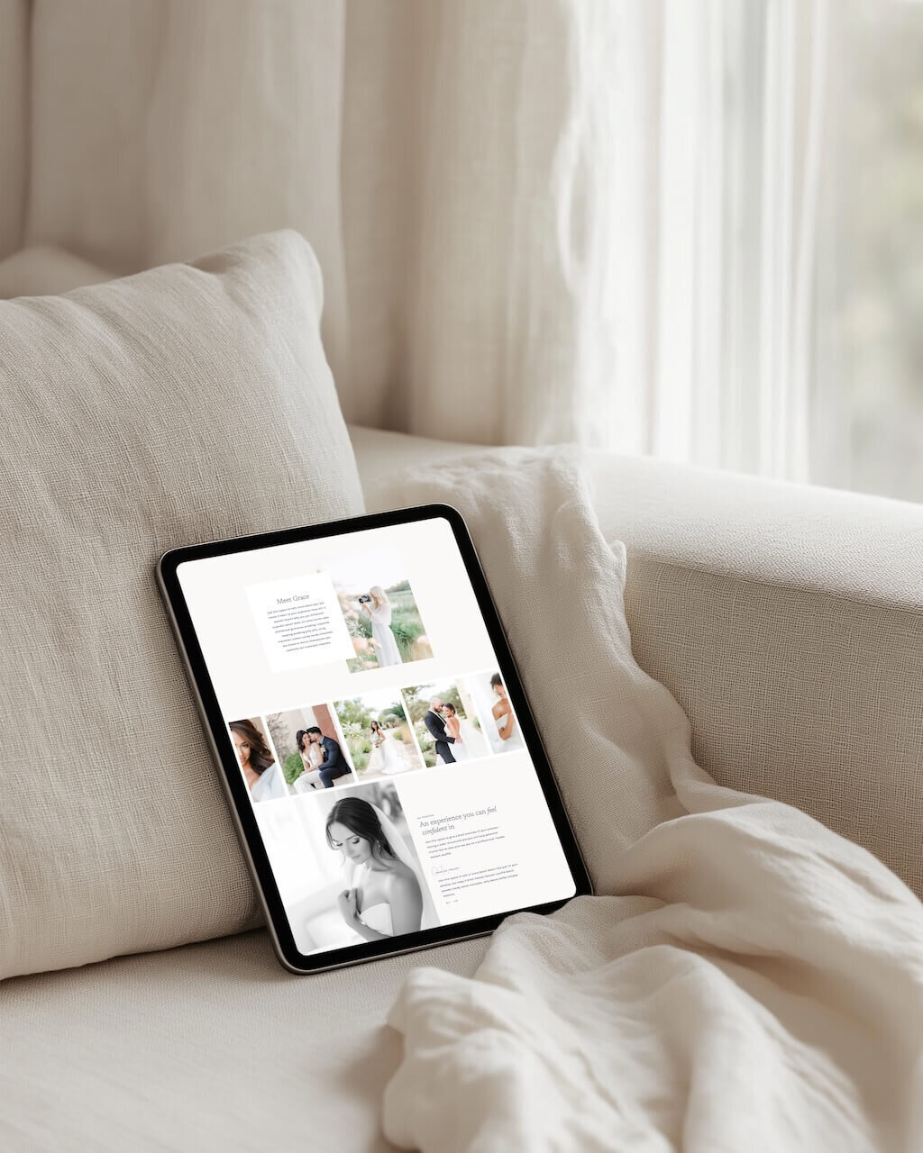 Mockup of Showit website template for photographers