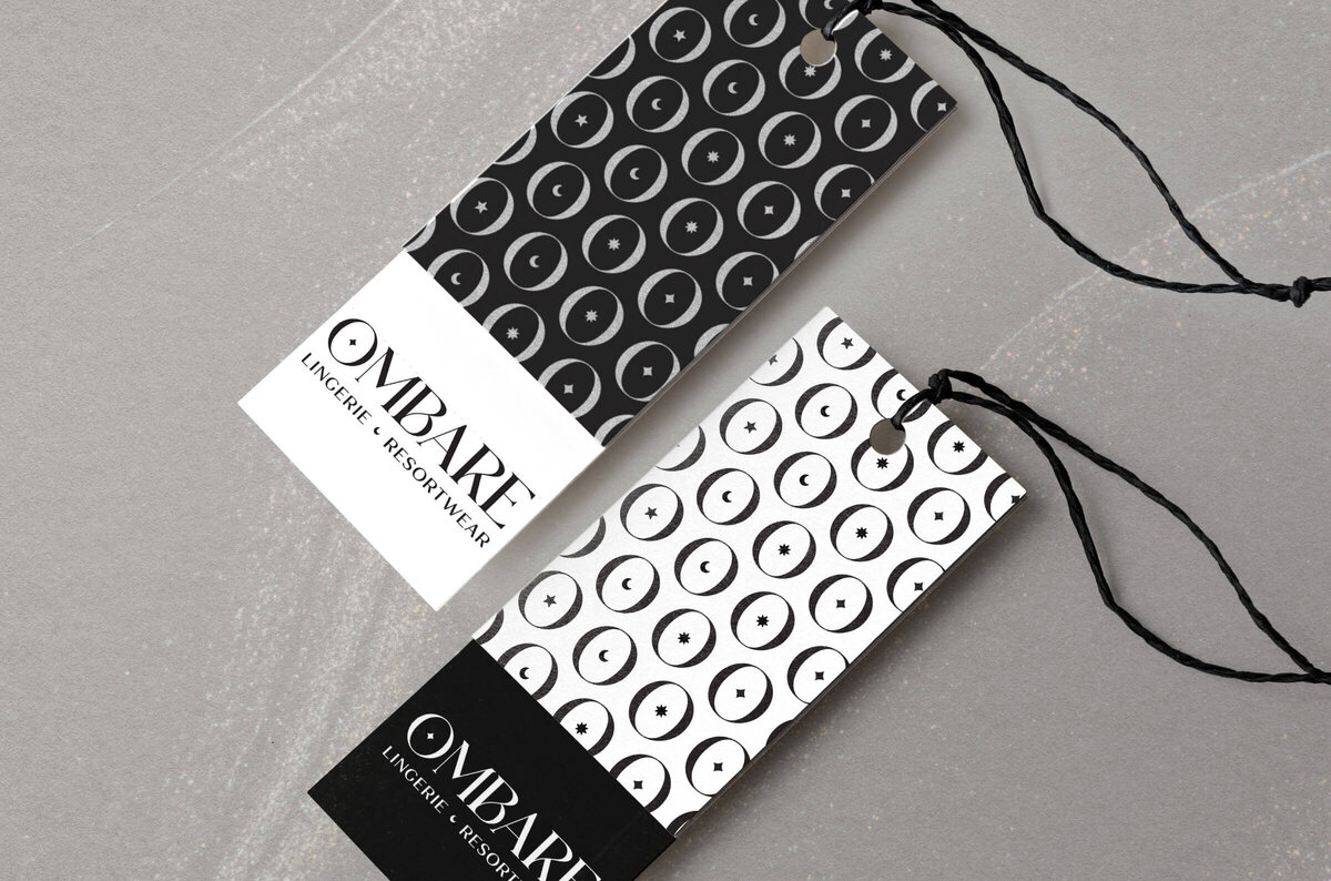 Hang Tag design for the Ombare clothing collection