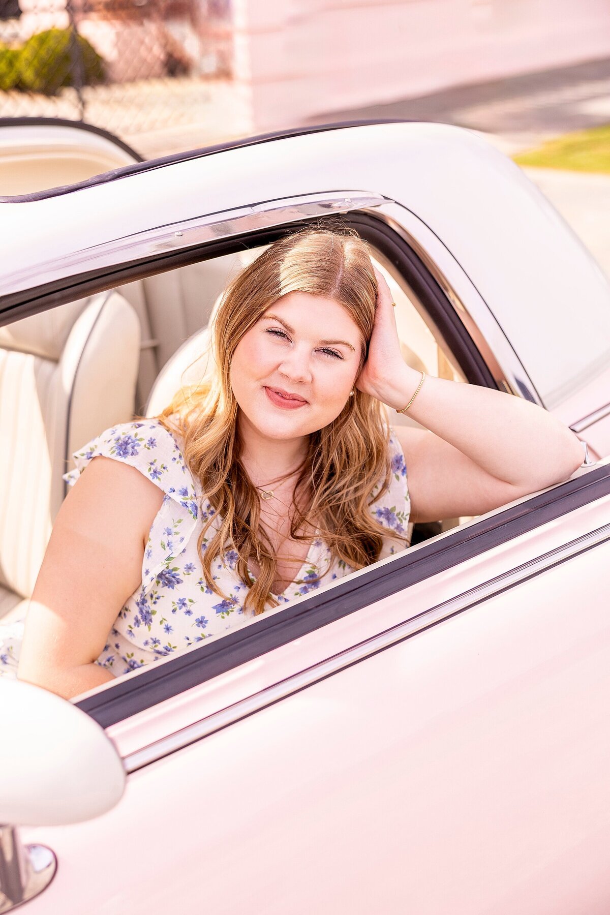Lifestyle senior portrait in Charleston capturing personality and natural expression