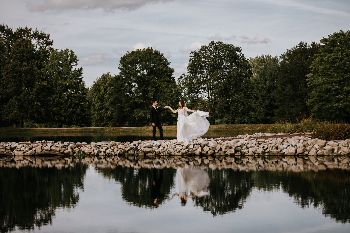 Wedding with lake