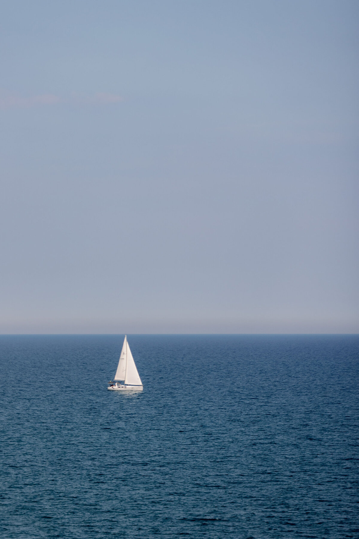 A sailboat in Lake Michigan. 