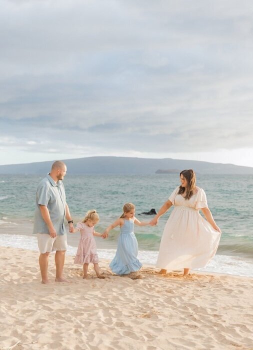 Maui Family photographers on the beach 