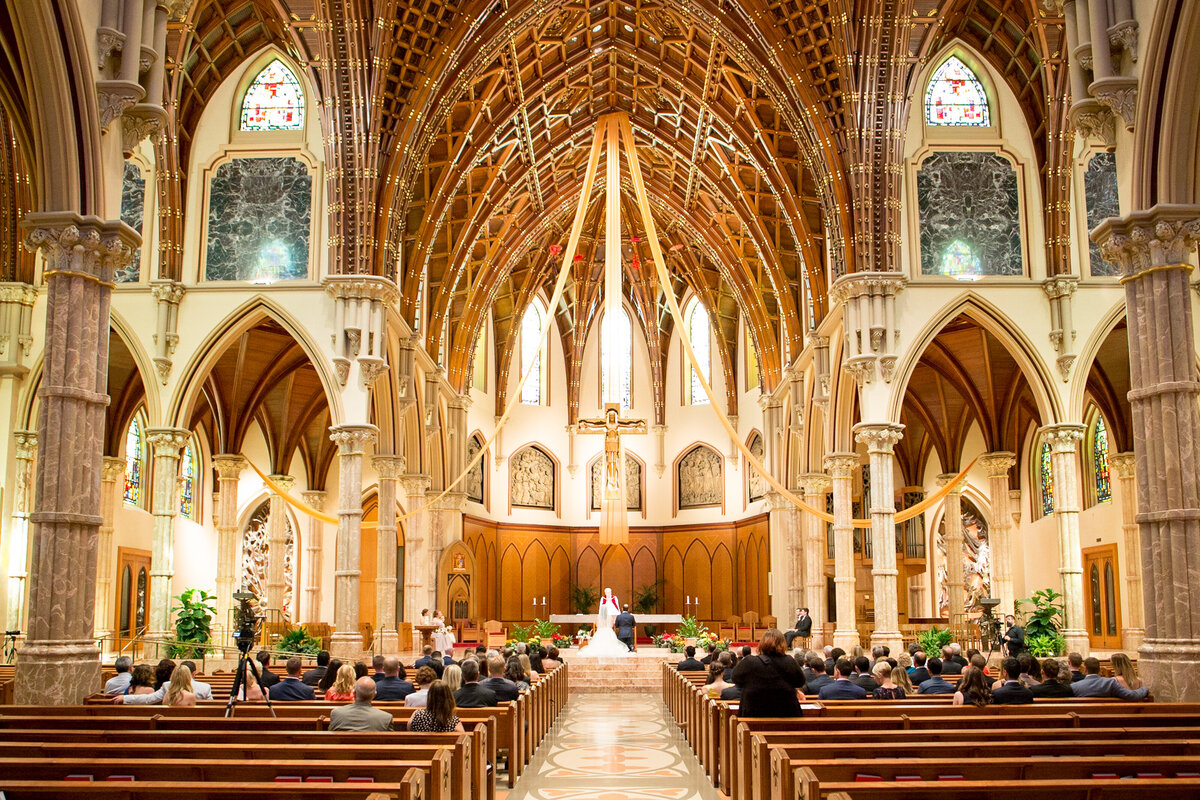 wedding ceremony at Holy Name Cathedral in Chicago Illinois