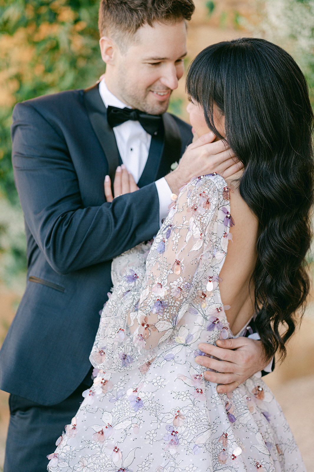 Charleston Bride and Groom embrace