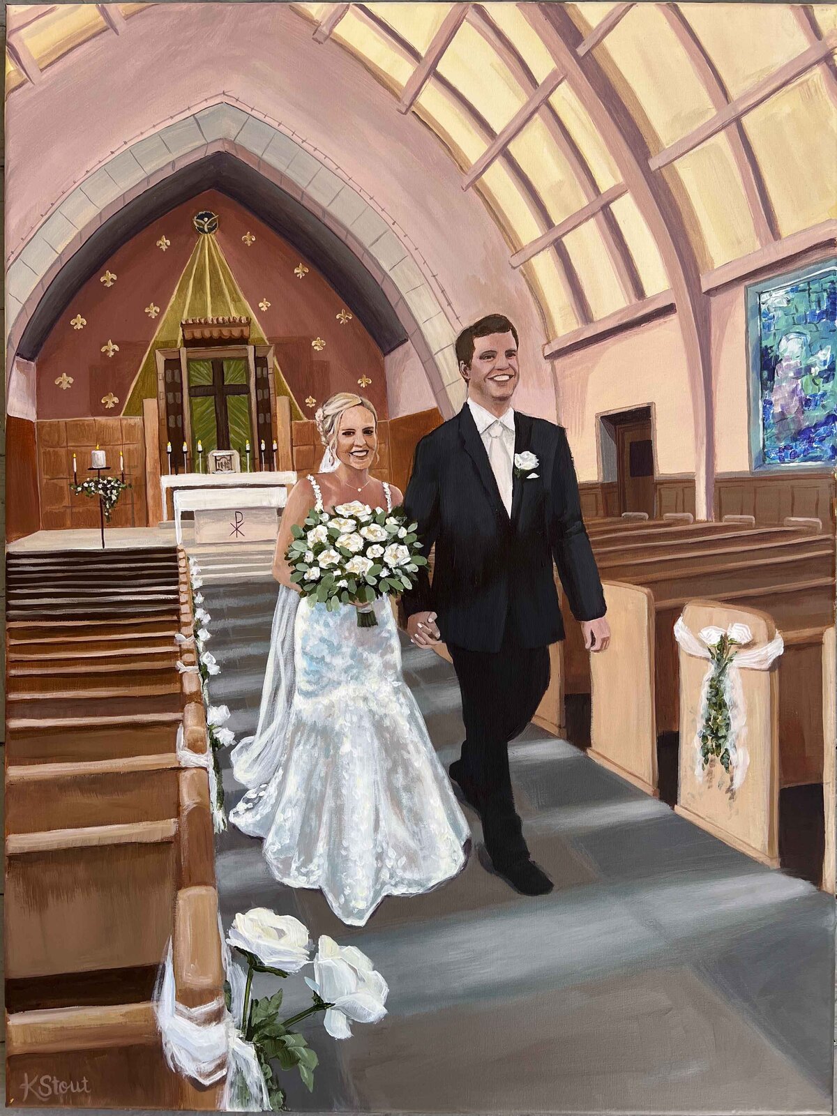 Minnesota Live Wedding Painting in Church